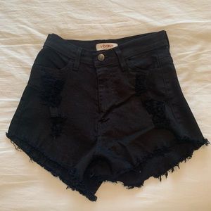 High waisted black Jean shorts